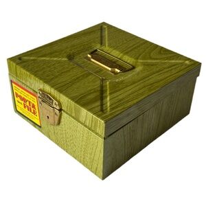 Vintage 60s Porta File Green Metal Box